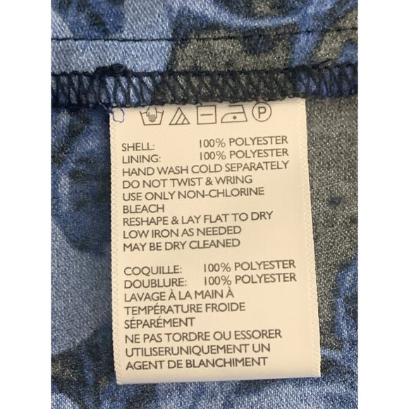 Silence + Noise Blue & Black Damask Pattern Cap Sleeve Dress Side Zipper Size 2 - Picture 11 of 11